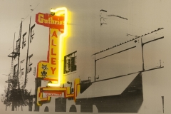 DRIVE BY MUSINGS II [Screenprint on aluminium with neon]